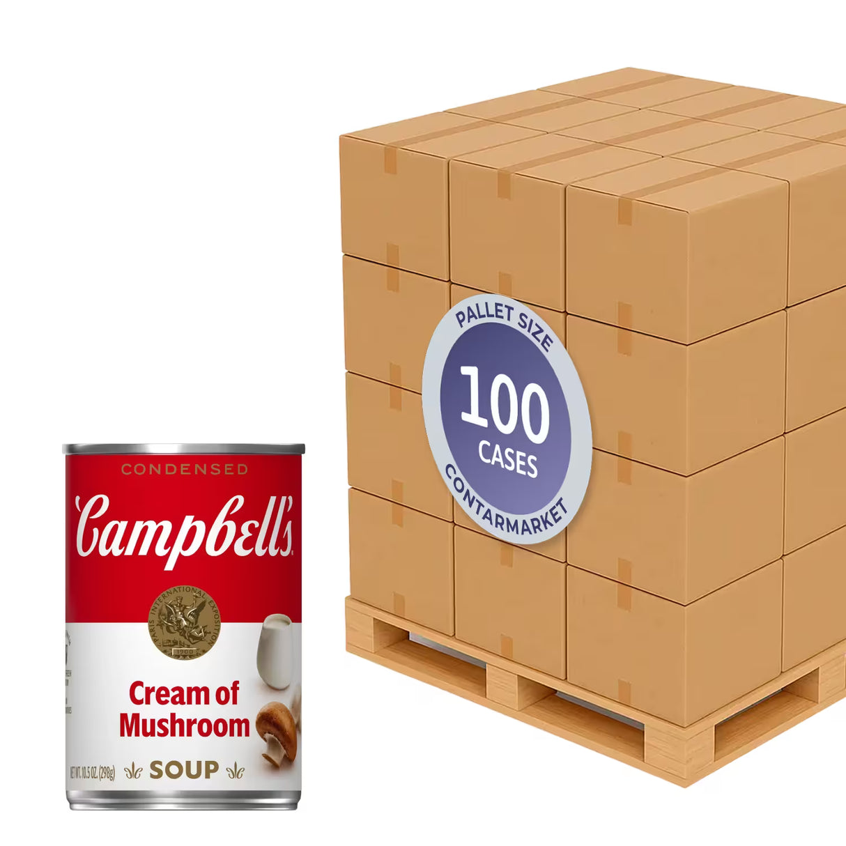 Campbell's Condensed Cream of Mushroom Soup – 10.5 oz – 12 Pack - 100 cases pallet
