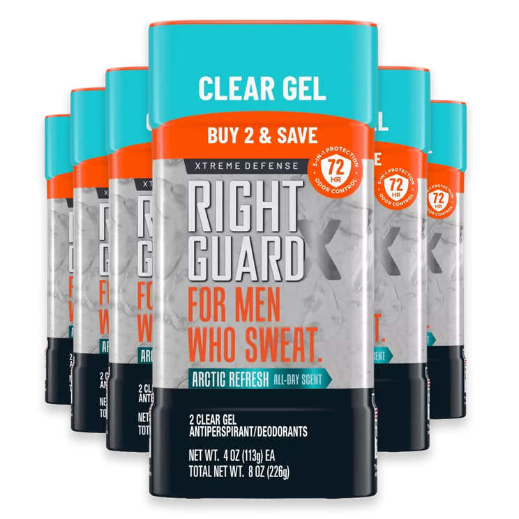 Right Guard Xtreme Defense Antiperspirant Deodorant Gel, Arctic Refresh, 4 oz - 2Ct - 6 Pack | Right Guard - Pre Order