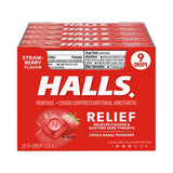 HALLS Relief Strawberry Cough Drops Sticks – 9 Ct – 480 Pack