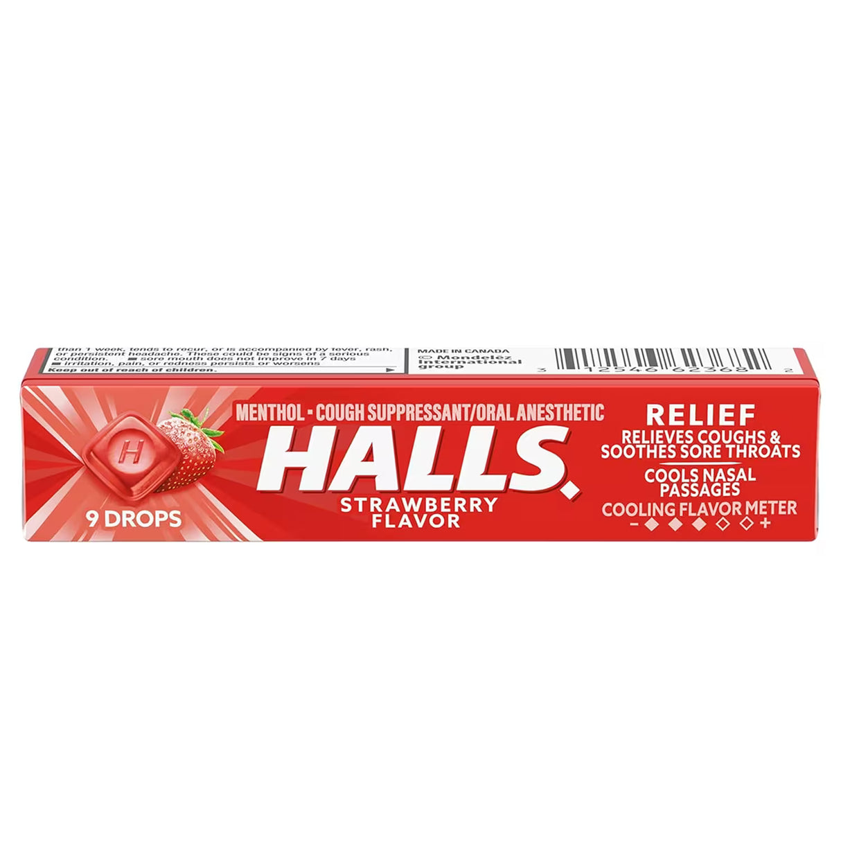 HALLS Relief Strawberry Cough Drops Sticks – 9 Ct – 480 Pack
