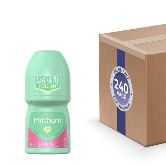 Mitchum Women Invisible Roll-On, Powder Fresh 1.7 oz - 240 Pack | Mitchum - Mitchum