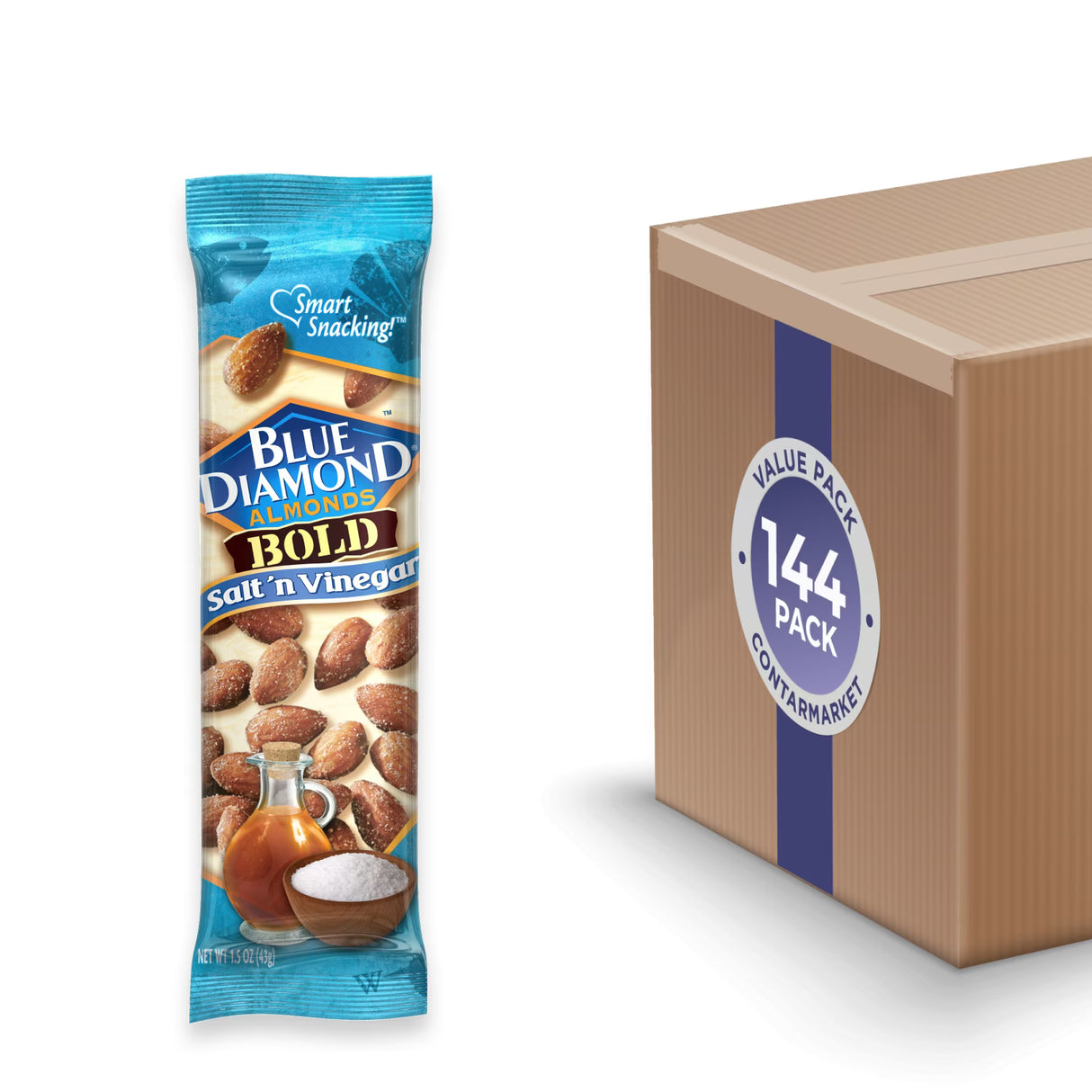Blue Diamond Almonds Salt & Vinegar, 1.5 oz - 144 Pack