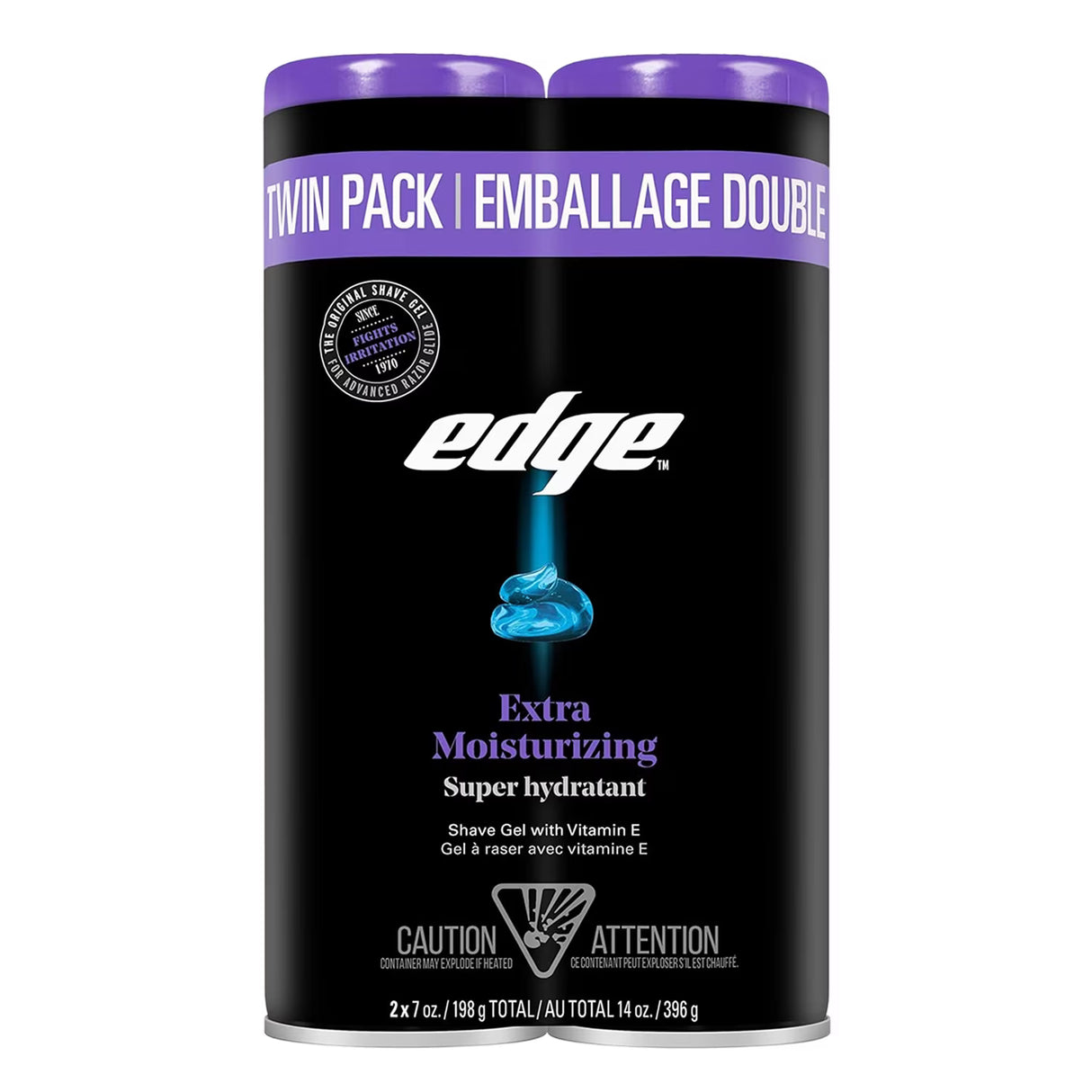 Edge Extra Moisturizing Shave Gel with Vitamin E, 7 oz - 2 Ct - 4 Pack