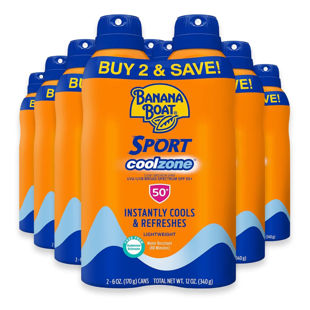 Boat Sport Cool Zone Continuous Sunscreen Spray SPF 50 - 2 Ct - 6 Pack