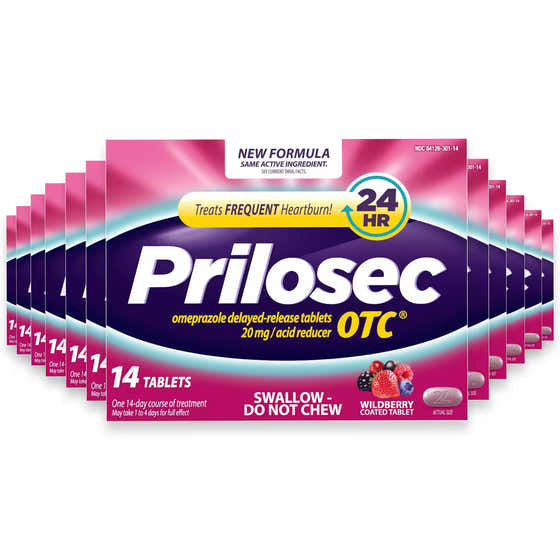 Prilosec OTC Wildberry Tablets 20 mg - 14 Ct- 24 Pack | Prilosec - New Arrivals