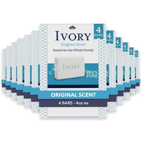 Ivory Gentle Original Bar Soap, Original Scent, 4 oz - 4 Ct - 18 Pack | Ivory - Personal Care