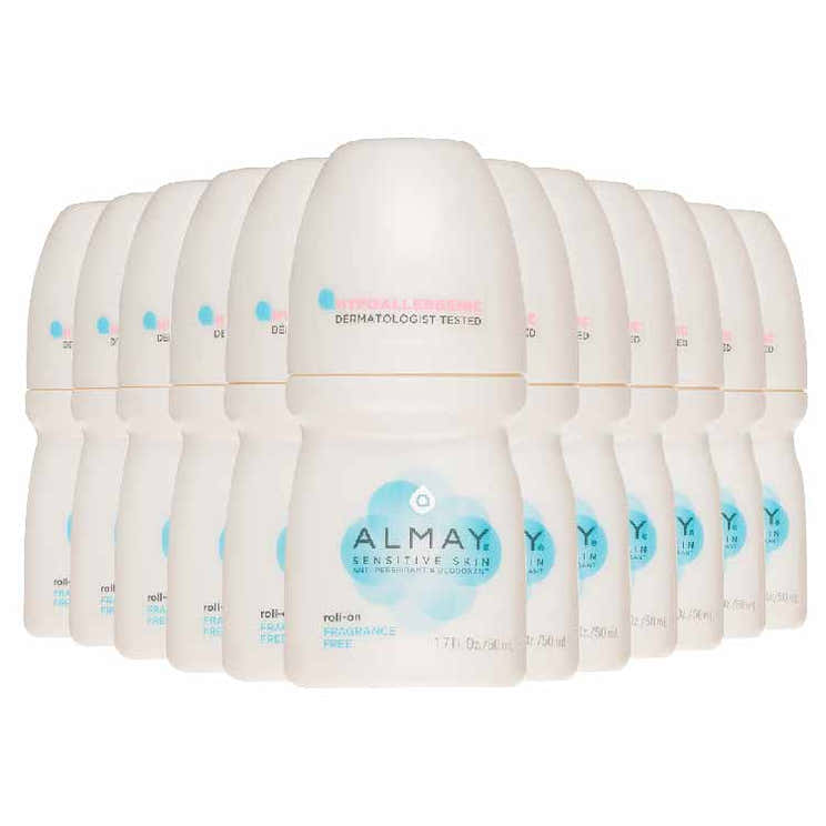 Almay - Anti-Perspirant &amp; Deodorant Roll-On Sensitive Skin Fragrance Free - 1.7 OZ  - 24 Pack | Almay - Pre Order