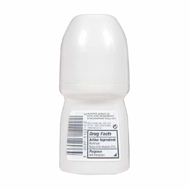 Almay - Anti-Perspirant & Deodorant Roll-On Sensitive Skin Fragrance Free - 1.7 OZ  - 24 Pack