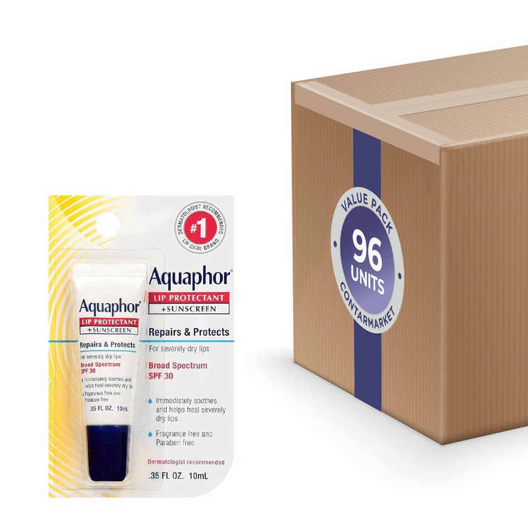 Aquaphor Lip Protectant Plus Sunscreen SPF 30 0.35 Oz- 96 Pack | Aquaphor - Volume Discount