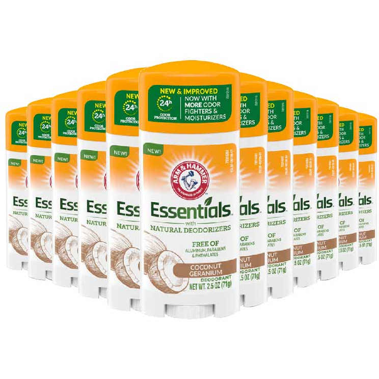 Arm &amp; Hammer Essentials Natural Deodorant Coconut Geranium  2.5 oz  - 12 Pack | Arm &amp; Hammer - Wholesale