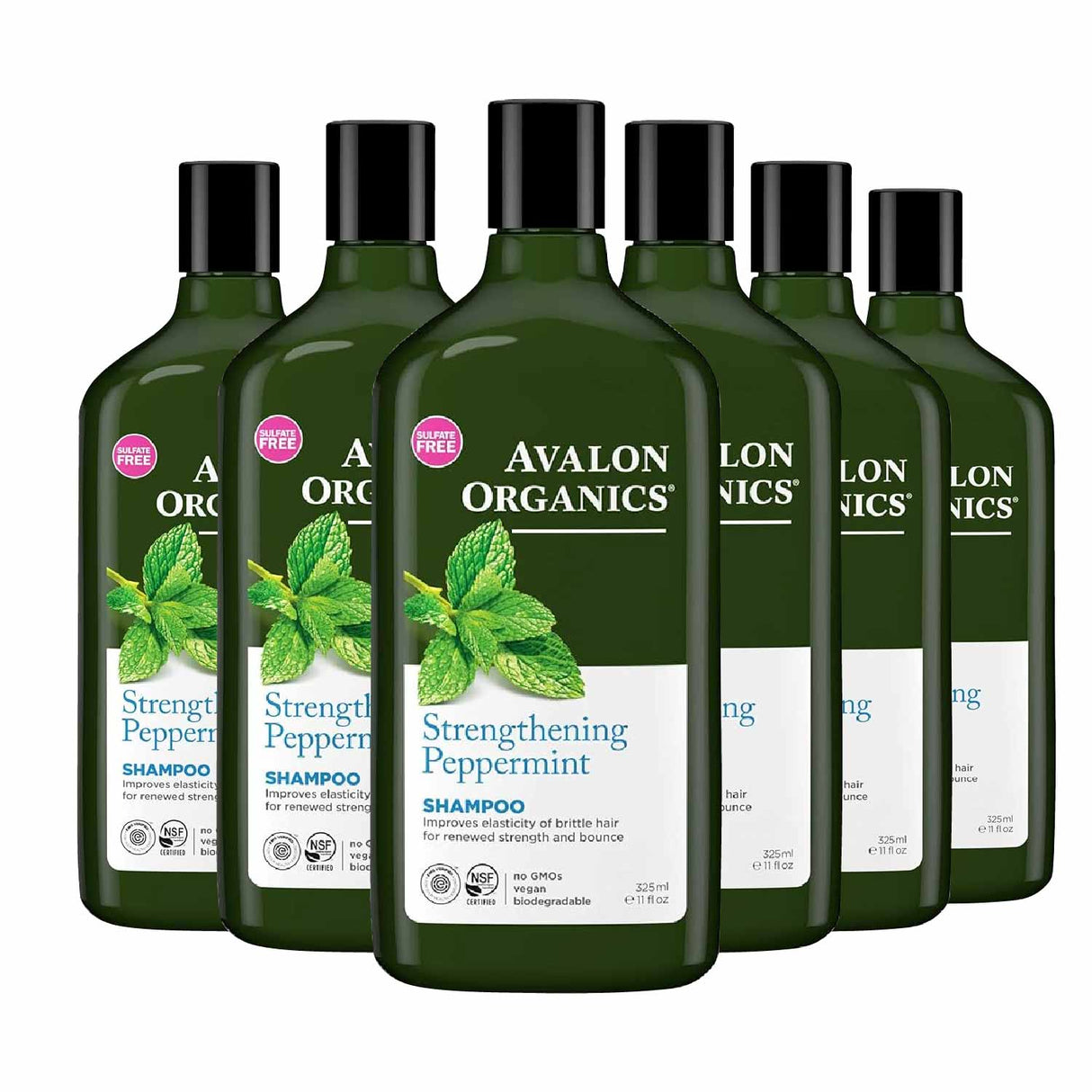 Avalon - Organics Shampoo Strengthening Peppermint  11 Fl. oz - 6 Pack