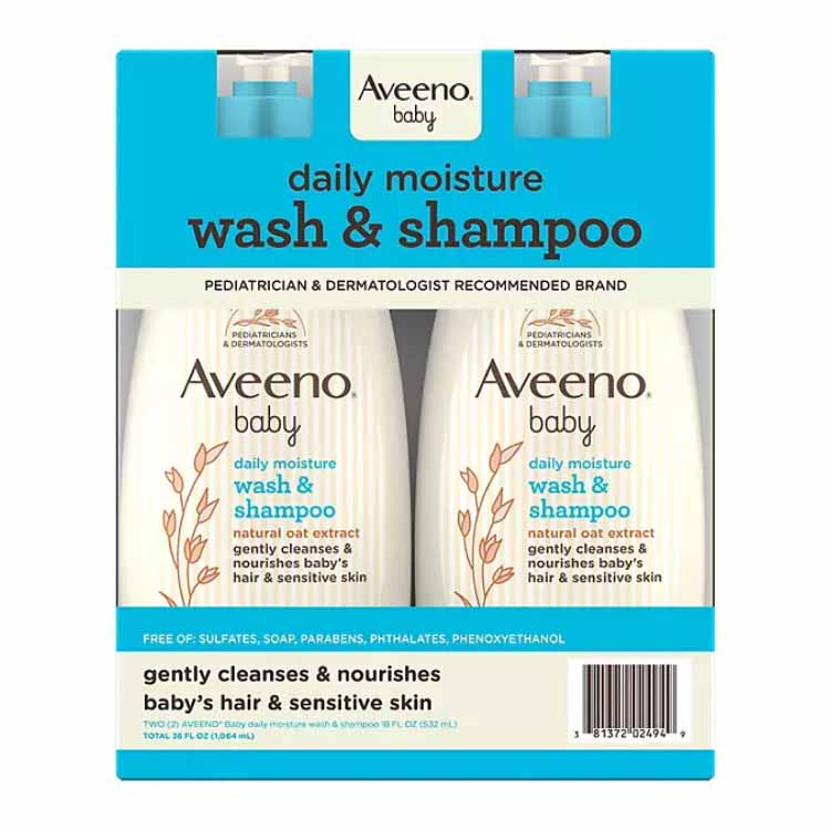 Aveeno - Baby 2-in-1 Wash and Shampoo 18 fl. oz -  2 Pack