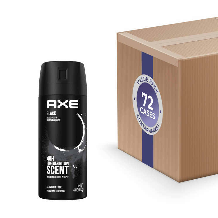 Axe - Deodorant Body Spray for Men,  Black - 4 oz - 72 Pack | Axe - Volume Discount