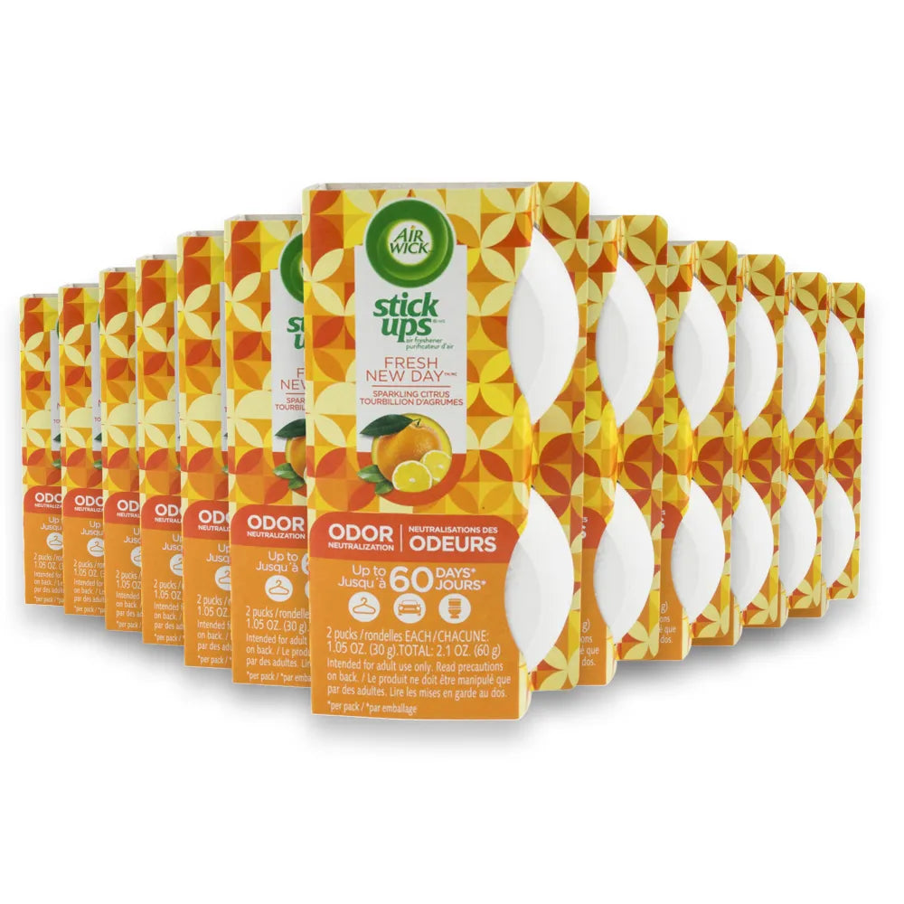 Air Wick - Stick Ups Solid Air Freshener Twin Packs, Bright Citrus Scent - 2.1 Oz - 12 Pack