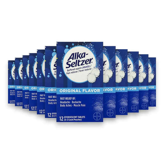 Alka-Seltzer Effervescent Tablets Original 12 ct - 12 Pack | Bayer - First Aid