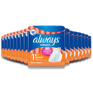 Always - Classic Pads - Normal 3D Protection, 10 ct - 16 Pack