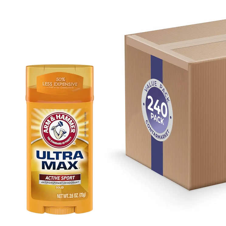 A&amp;H UltraMax Invisible Solid Active Sport, 2.6 oz -240 Pack | Arm &amp; Hammer - Volume Discount