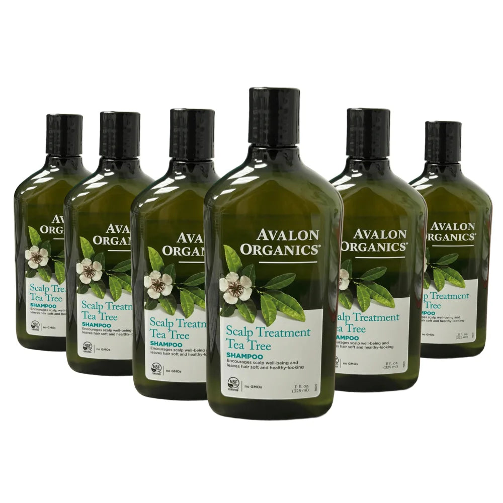 Avalon -  Organics Shampoo, Scalp Treatment, Tea Tree - 11 Oz - 6 Pack