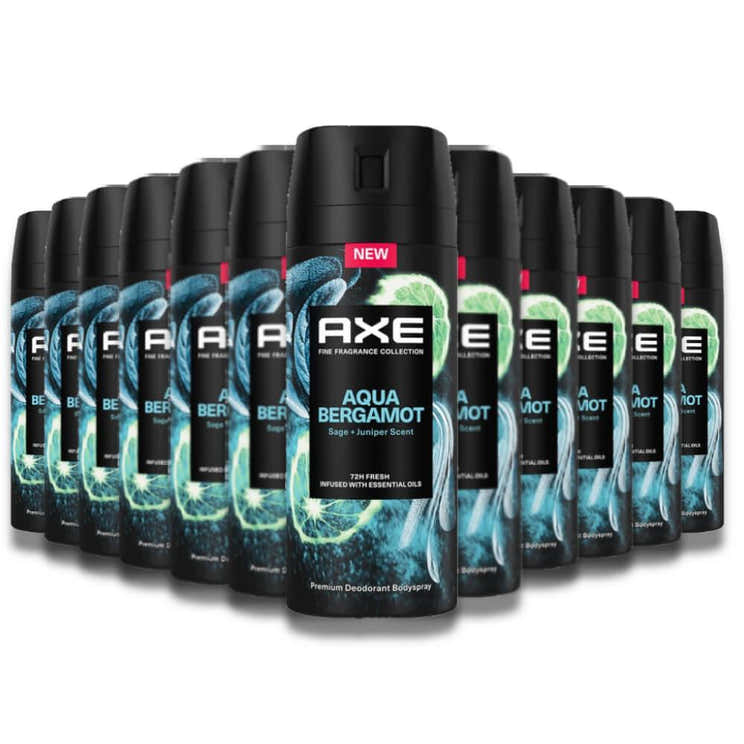 Axe - Body Spray Deodorant 4 oz for Men Aqua Bergamot - 12 pack - Axe Deodorant Body Spray for Men Aqua Bergamot - 4 oz - ...
