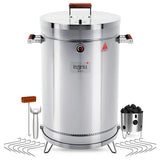 INGRILL 3-in-1 Basic Large Stainless Steel Smoker Barrel Grill – Portable Charcoal BBQ with Thermometer, 40 lbs, Perfect for Camping, Backyard & Home BBQ