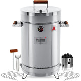 INGRILL 3-in-1 Basic Medium Stainless Steel Smoker Barrel Grill – Portable Charcoal BBQ with Thermometer, 25 lbs, Perfect for Camping, Backyard & Home BBQ