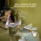 INGRILL 3-in-1 Basic Mini Stainless Steel Charcoal Smoker Grill – Ultra-Portable BBQ with Thermometer & Accessories, 6 lbs, Perfect for Camping, Backyard & Home BBQ