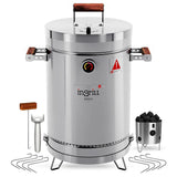 INGRILL 3-in-1 Basic Small Stainless Steel Smoker Barrel Grill – Portable Charcoal BBQ with Thermometer, 12 lbs, Perfect for Camping, Backyard & Home BBQ