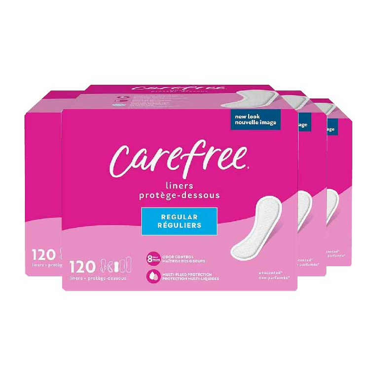 Carefree - Acti-Fresh Panty Liners, Soft and Flexible Feminine Care Protection, Regular - 120 Ct each - 4 Pack | Carefree ...