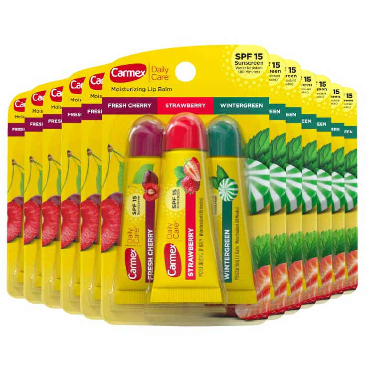 Carmex - Daily Care Assorted Moisturizing Lip Balm Tubes, SPF 15 - 0.35 Oz- 12 Pack | Carmex - Pre Order