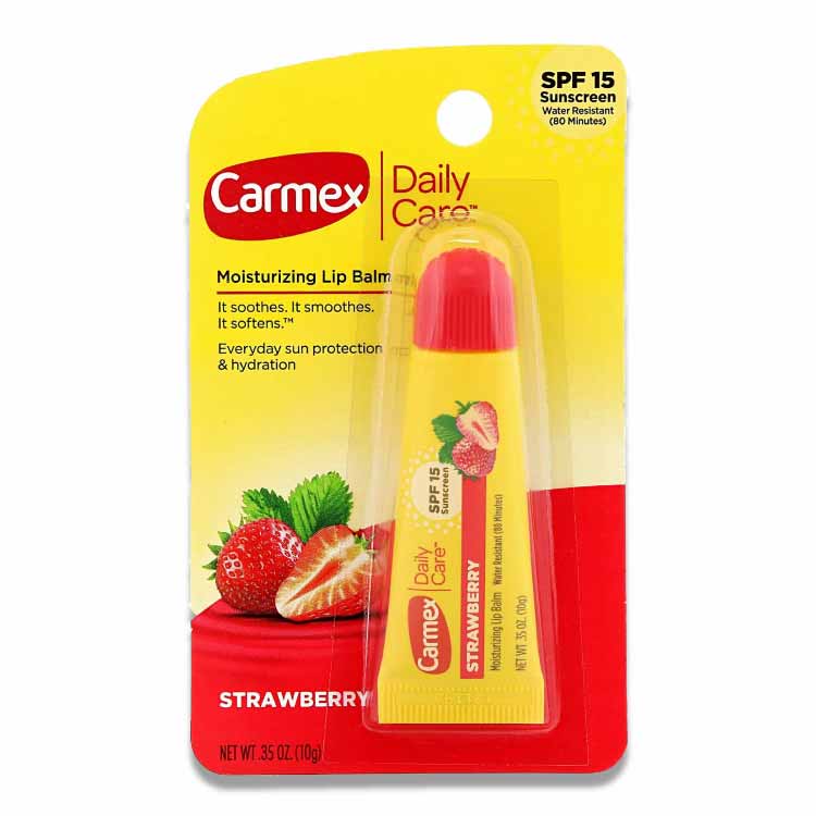 Carmex - Daily Care Lip Balm, Strawberry, SPF 15 - 0.35 Oz - 144 Pack