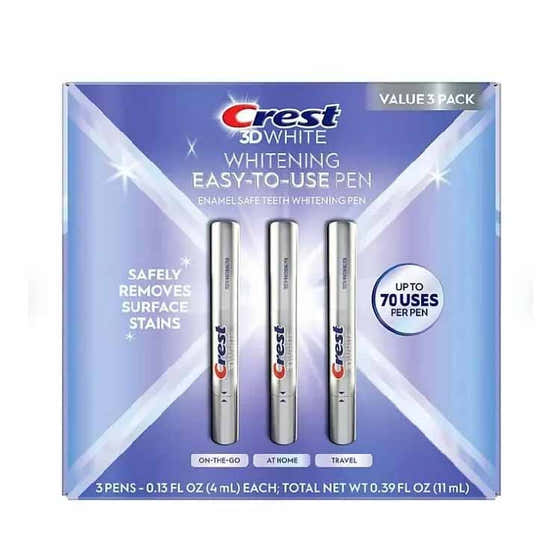 Crest 3DWhite Enamel Safe Teeth Whitening Pens, 0.13 fl. oz., 3 pk. | Crest - Oral Care Value Pack