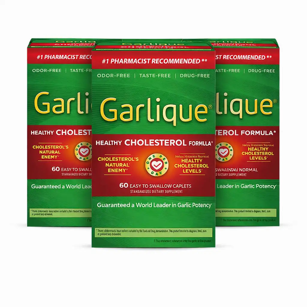 Garlique - Standardized Dietary Supplement Caplets  Tablets 60 Ct - 3 Pack