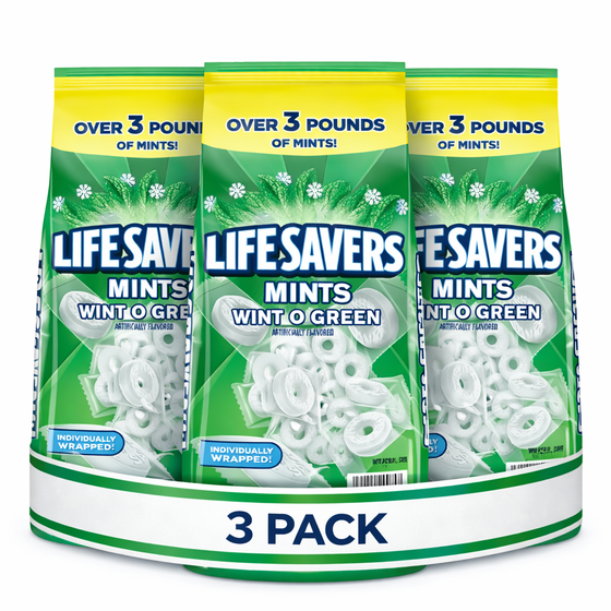 Life Savers Wint-O-Green Breath Mints Bulk Hard Candy, Party Size - 53.95 Oz - 3 Pack | Life Savers - Gum &amp; Mints