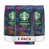 Starbucks - Dark French Roast Ground Coffee - 40 Oz - 3 Pack