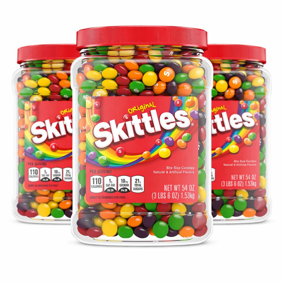 Skittles Original Fruity Candy Jar - 54 Oz - 3 Pack | Skittles - Candy &amp; Chocolate