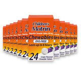 Children's Motrin - Dye-Free Pain Reliever and Fever Reducer Ibuprofen (NSAID) ChewableTablets, Grape Flavor - 24 Count Each - 24 Pack