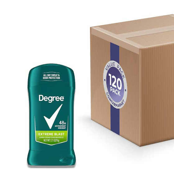 Degree Men Extreme Blast Invisible Solid, 2.7 Oz - 120 Pack | Degree - Volume Discount