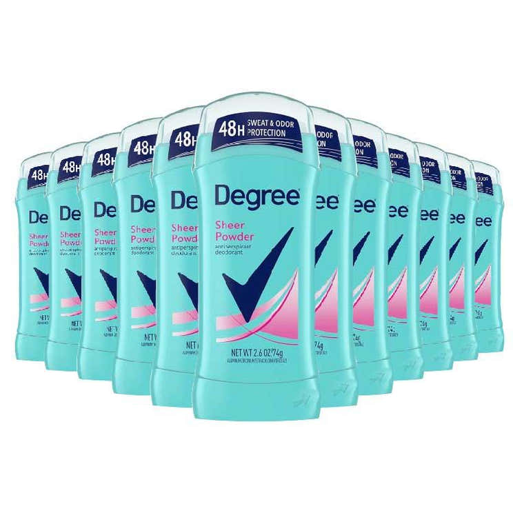 Degree Women Deodorant Invisible Solid, Sheer Powder deodorant - 2.6 Oz - 12 pack | Degree - Pre Order