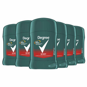 Degree Men Sport Solid Deodorant, 1.7 Oz - 6 Pack - BB 09/25 - OPEN BOX