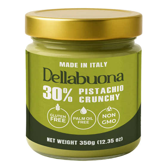 Dellabuona Pistachio Spread Crunchy (Crema di Pistacchio) – 350g Glass Container | Sterlingoods - Grocery Pack