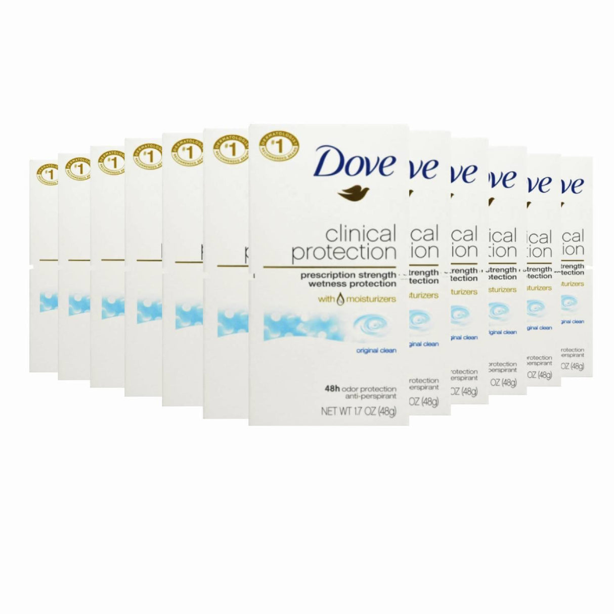 Dove Clinical Protection Antiperspirant, Original Clean 1.7 oz - 12 Pack