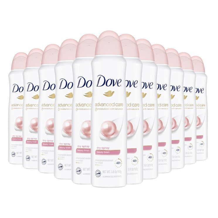 Dove Beauty Finish 48-Hour Antiperspirant &amp; Deodorant Dry Spray 3.8oz - 12 Pack | Dove - Pre Order