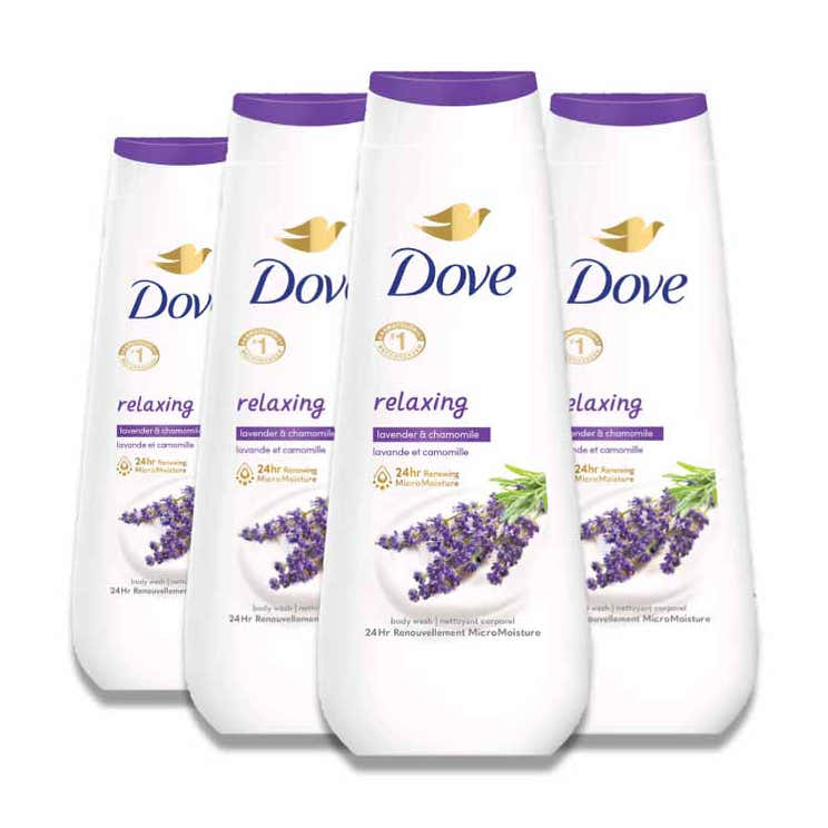 Dove - Body Wash Relaxing Lavender Oil &amp; Chamomile  20 oz - 4 Pack | Dove - Pre Order