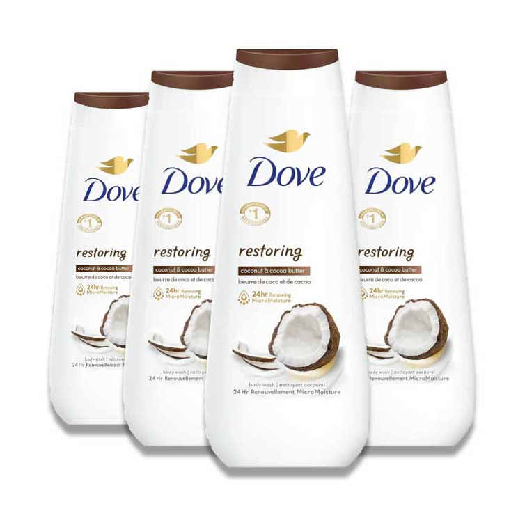 Dove - Body Wash Restoring Coconut Butter &amp; Cocoa Butter - 20 Oz - 4 Pack | Dove - Pre Order