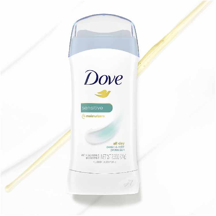 Dove - Invisible Solid Antiperspirant  Deodorant stick for women Sensitive - 2.6 oz - 12 Pack