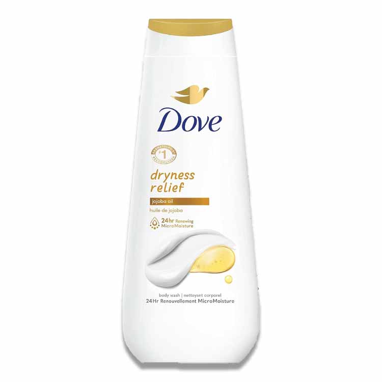 Dove - Body Wash Dryness Relief, Gentle Skin Cleanser, Jojoba Oil - 20 Oz - 3 Pack - OPEN BOX