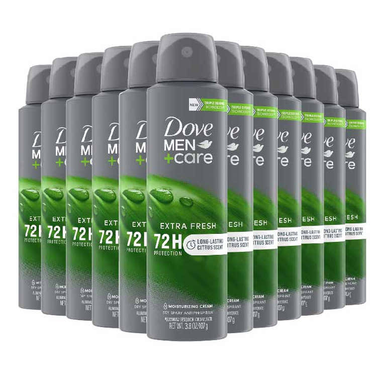 Dove - Men + Care Extra Fresh Dry Spray Antiperspirant Deodorant - 3.8 oz  - 12 pack | Dove - Pre Order
