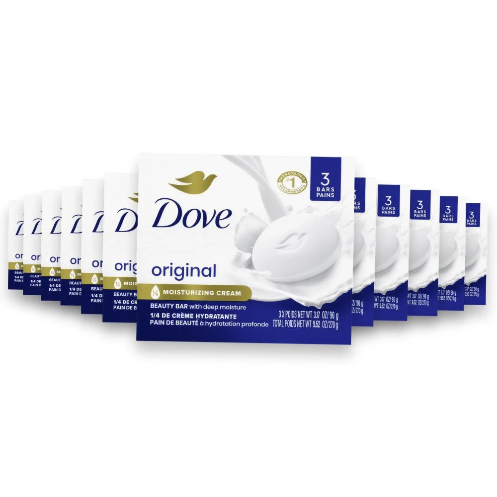 Dove - Bar Soap, White - 3.17 Oz - 3 Ct - 12 Pack