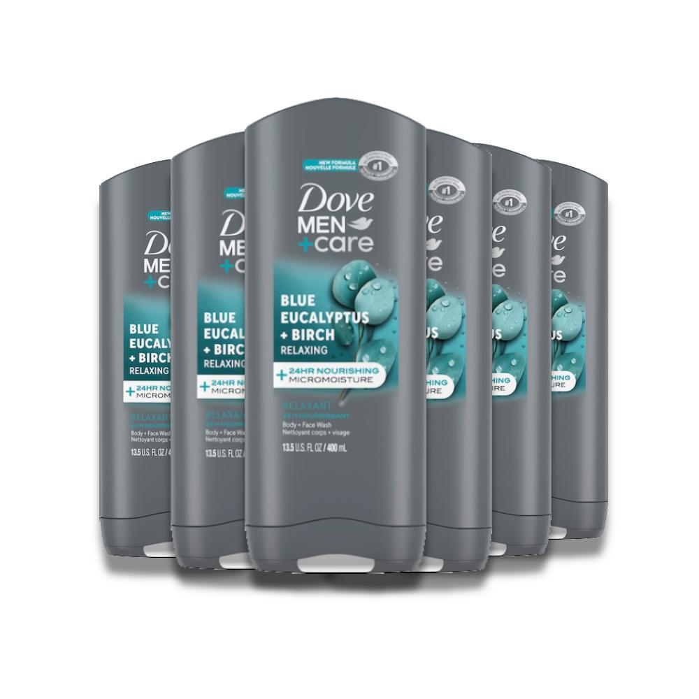 Dove Men+Care Relaxing Body + Face Wash - 6 Pack (13.5 oz) Contarmarket