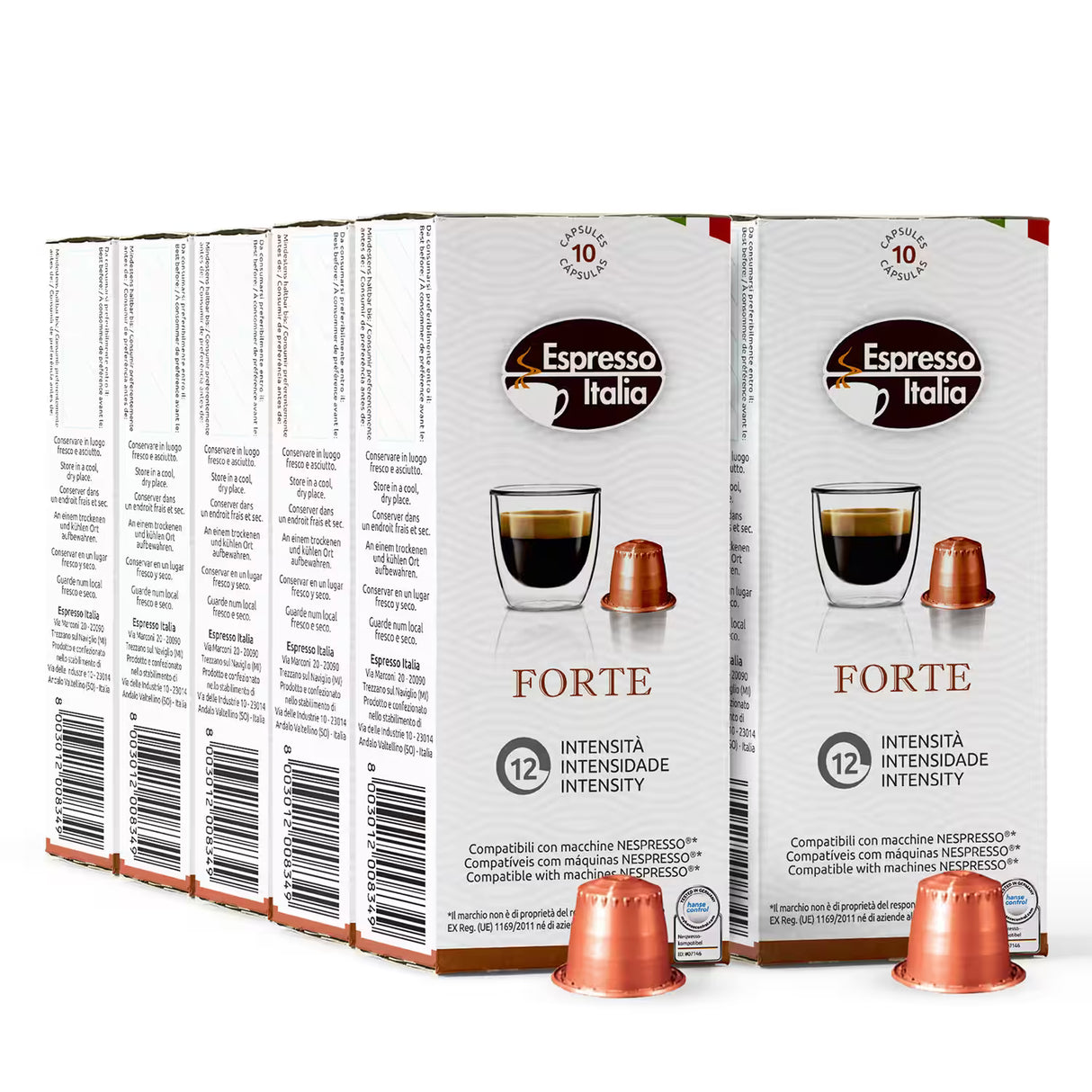 Espresso Italia - Plastic Capsules Compatible with Nespresso Original line, Forte 1x100
